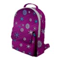 Snowflakes Winter Christmas Purple Flap Pocket Backpack (Large) View1