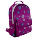 Snowflakes Winter Christmas Purple Flap Pocket Backpack (Large) View2