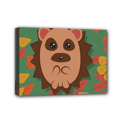 Hedgehog Animal Cute Cartoon Mini Canvas 7  X 5  (stretched) by Sudhe