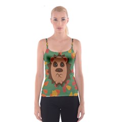 Hedgehog Animal Cute Cartoon Spaghetti Strap Top by Sudhe