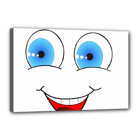 Smiley Face Laugh Comic Funny Canvas 18  X 12  (stretched) by Sudhe