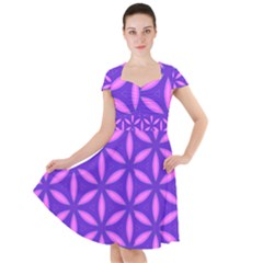 Purple Cap Sleeve Midi Dress