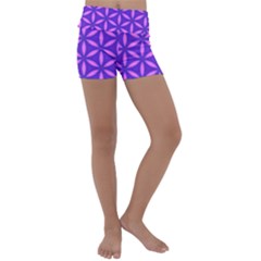 Purple Kids  Lightweight Velour Yoga Shorts by HermanTelo