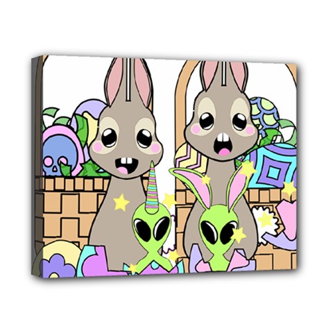 Graphic Kawaii Bunnies Canvas 10  X 8  (stretched) by Sudhe