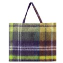 Yellow Plaid Flannel Zipper Large Tote Bag View1