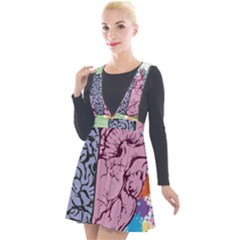 Brain Heart Balance Emotion Plunge Pinafore Velour Dress