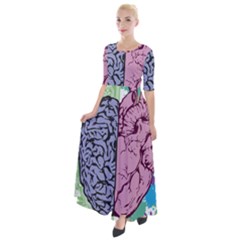 Brain Heart Balance Emotion Half Sleeves Maxi Dress by Sudhe