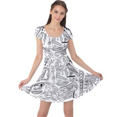 Egyptian Hieroglyphics History Seb Cap Sleeve Dress by Sudhe