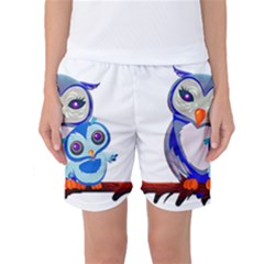 Owl Mother Owl Baby Owl Nature Women s Basketball Shorts by Sudhe