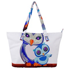 Owl Mother Owl Baby Owl Nature Full Print Shoulder Bag by Sudhe