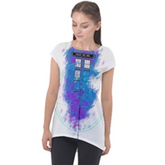 Tattoo Tardis Seventh Doctor Doctor Cap Sleeve High Low Top by Sudhe