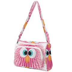 Bird Fluffy Animal Cute Feather Pink Front Pocket Crossbody Bag by Sudhe