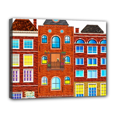 Town Buildings Old Brick Building Canvas 14  X 11  (stretched) by Sudhe