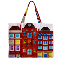 Town Buildings Old Brick Building Zipper Mini Tote Bag by Sudhe