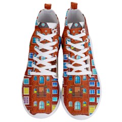 Town Buildings Old Brick Building Men s Lightweight High Top Sneakers by Sudhe