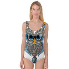 Owl Drawing Art Vintage Clothing Blue Feather Princess Tank Leotard  by Sudhe