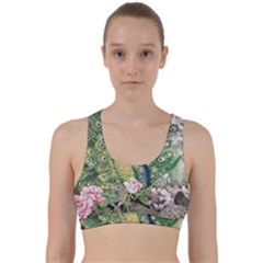 Peafowl Peacock Feather Beautiful Back Weave Sports Bra