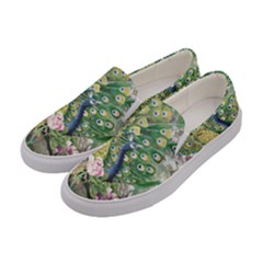 Peafowl Peacock Feather Beautiful Women s Canvas Slip Ons by Sudhe
