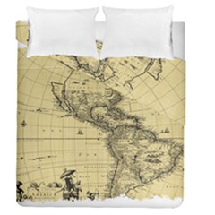 Map Vintage Old Ancient Antique Duvet Cover Double Side (queen Size) by Sudhe