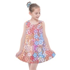 Art Beautiful Flowers Flames Generative Art Kids  Summer Dress by Wegoenart