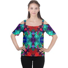 Abstract Art Background Design Cutout Shoulder Tee