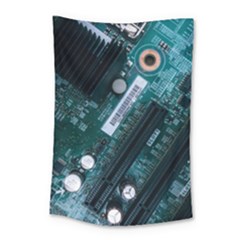 Green And Black Computer Motherboard Small Tapestry by Wegoenart