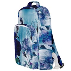 Wonderful Blue Flowers Double Compartment Backpack by FantasyWorld7