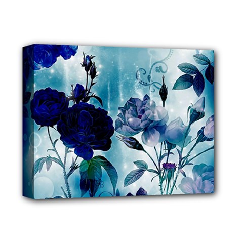 Wonderful Blue Flowers Deluxe Canvas 14  X 11  (stretched) by FantasyWorld7