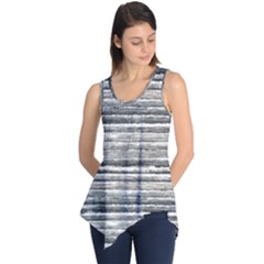 Striped Grunge Print Design Sleeveless Tunic