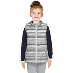 Striped Grunge Print Design Kids  Hooded Puffer Vest by dflcprintsclothing