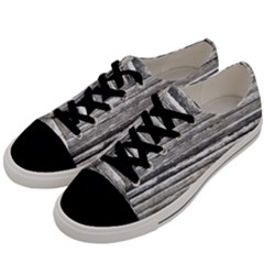 Striped Grunge Print Design Men s Low Top Canvas Sneakers