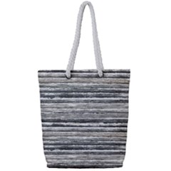 Striped Grunge Print Design Full Print Rope Handle Tote (Small)