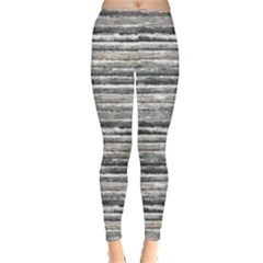 Striped Grunge Print Design Inside Out Leggings