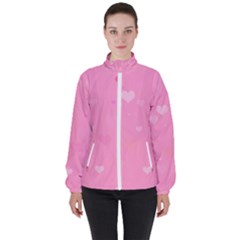 Pinkhearts Women s High Neck Windbreaker