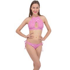Pinkhearts Cross Front Halter Bikini Set by designsbyamerianna