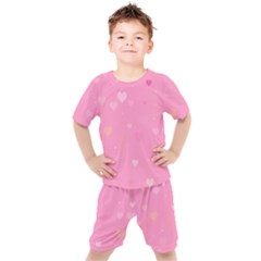 Pinkhearts Kids  Tee And Shorts Set by designsbyamerianna