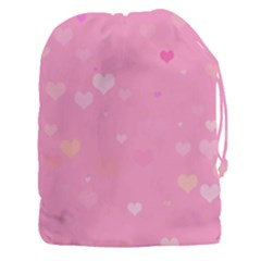 Pinkhearts Drawstring Pouch (xxxl) by designsbyamerianna