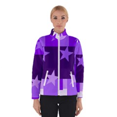 Purple Stars Pattern Shape Winter Jacket