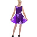 Purple Stars Pattern Shape Velvet Skater Dress View2