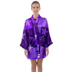 Purple Stars Pattern Shape Long Sleeve Kimono Robe by Alisyart