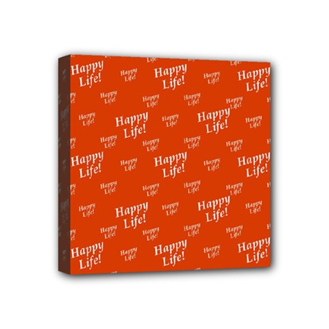Motivational Happy Life Words Pattern Mini Canvas 4  X 4  (stretched) by dflcprintsclothing