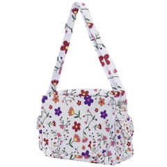 Flowers On A White Background           Buckle Multifunction Bag