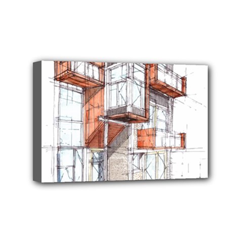 Rag Flats Onion Flats Llc Architecture Drawing Graffiti Architecture Mini Canvas 6  x 4  (Stretched)