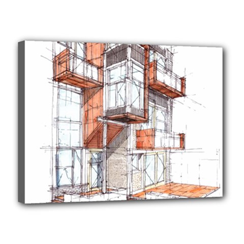 Rag Flats Onion Flats Llc Architecture Drawing Graffiti Architecture Canvas 16  x 12  (Stretched)