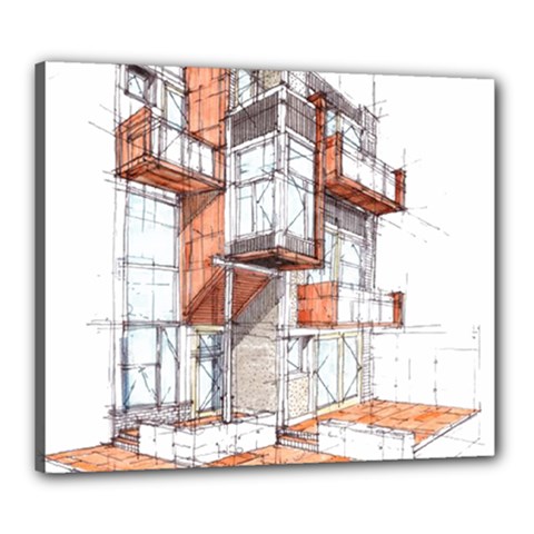 Rag Flats Onion Flats Llc Architecture Drawing Graffiti Architecture Canvas 24  x 20  (Stretched)