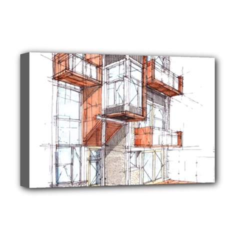 Rag Flats Onion Flats Llc Architecture Drawing Graffiti Architecture Deluxe Canvas 18  x 12  (Stretched)