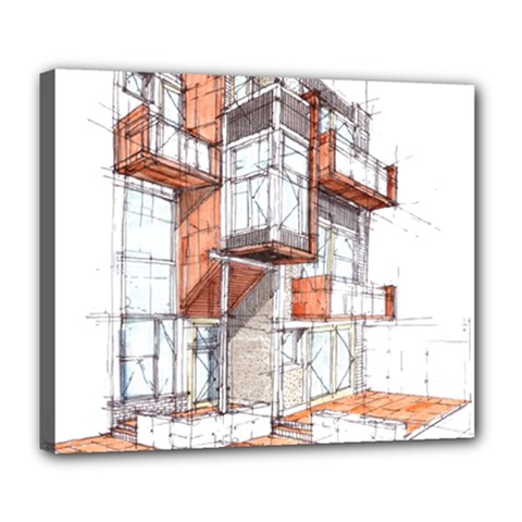 Rag Flats Onion Flats Llc Architecture Drawing Graffiti Architecture Deluxe Canvas 24  x 20  (Stretched)