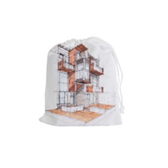 Rag Flats Onion Flats Llc Architecture Drawing Graffiti Architecture Drawstring Pouch (Medium)