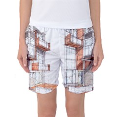 Rag Flats Onion Flats Llc Architecture Drawing Graffiti Architecture Women s Basketball Shorts