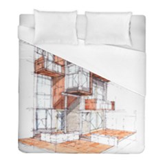 Rag Flats Onion Flats Llc Architecture Drawing Graffiti Architecture Duvet Cover (Full/ Double Size)